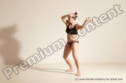 Underwear Martial art Woman White Moving poses Average long colored Dynamic poses Academic